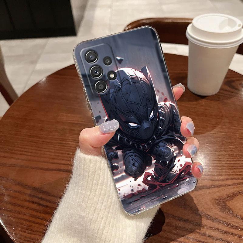 Cartoon Marvel Ironman Black Panther Clear Case For Samsung Galaxy A57 A37 A56 A36 A55 A54 A35 A26 A07 A17 A16 A06 A36 A15 Cover