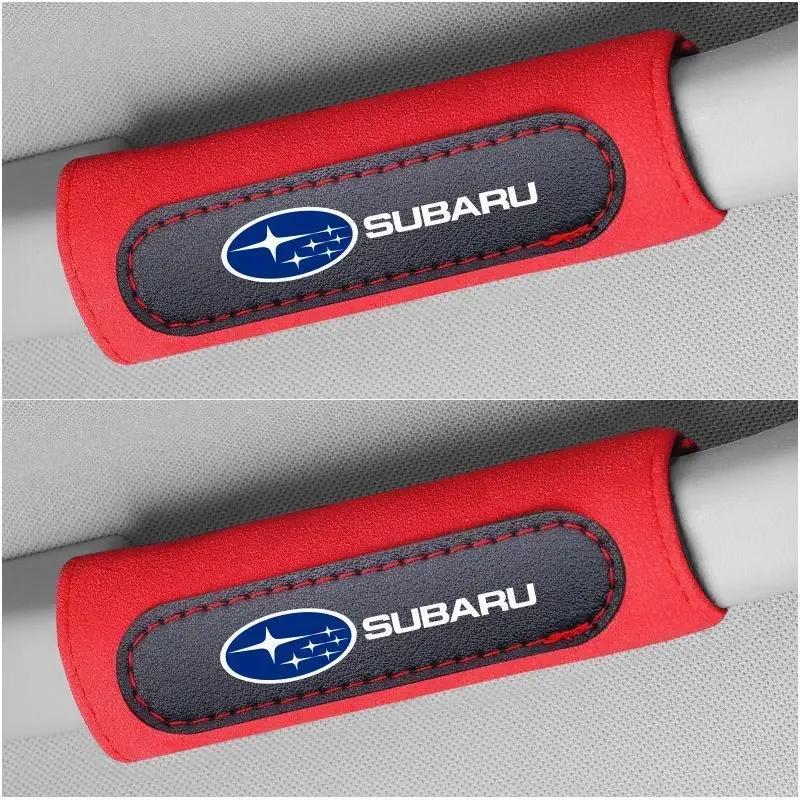 For Subaru Forester XV Tribeca Outback Impreza Legacy STI WRX BRZ Suede Car Interior Protective Roof Door Pull Handle Warm Cover Y3