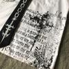 STREETRICH Y2K White Shirt Retro T Shirt Harajuku Men and Women Skull Holy Writ Ley2k Tops Grunge Tops