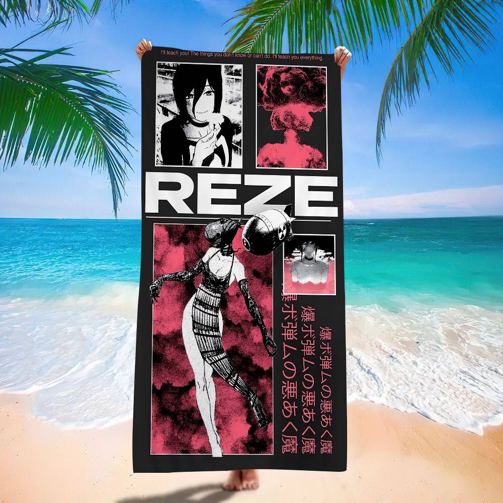 Anime C-Chainsaw M-Mans R-Rezes Big Microfiber Beach Towels Quick Dry Towel Sand Beach Towels Pool Towel For Travel Swim Pool Yoga