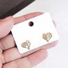 Small Design Micro Zircon Stud Earrings Love Earrings Simple Student Ear Clips Female