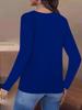 Elegant Vneck Longsleeve Womens Solid Top 2025 Autumnwinter Collection