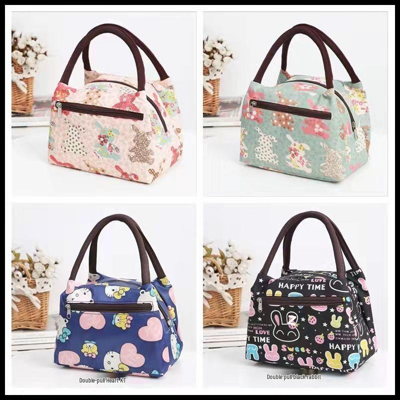 Women's Waterproof Oxford Cloth Handbag & Mummy Canvas Tote - Small Square Bag with Umbrella Pocket