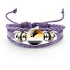 And Colorful Distinctive Rainbow Flag Time Gemstone Purple Leather Bracelet