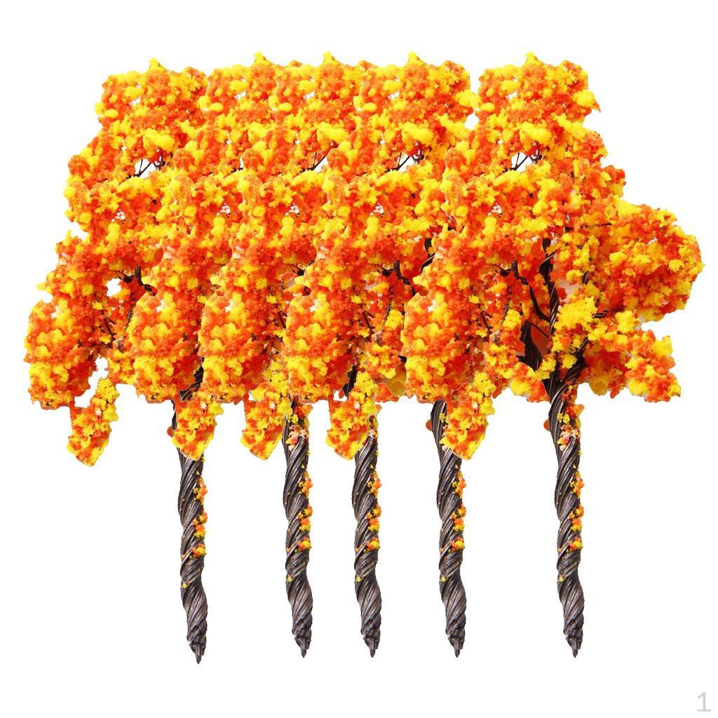 

Pattern With Red Flower Tree Train Landscape Yellow 9cm