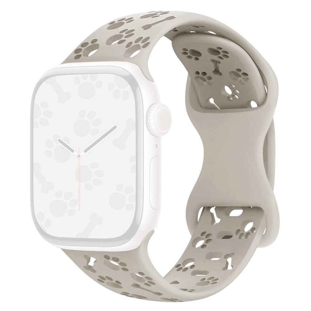 Silicone Band For Apple Watch Series 10 9 8 7 SE 6 5 4 3 2 1 42mm 41mm 40mm 38mm Dog Paw Bone Design Watch Strap