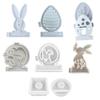 Handmade Candlestick Silicone Molds DIY Heart Rabbit Candle Holder Epoxy Casting Moulds Easter Rabbit Resin Moulds