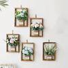 Wooden Faux Flowers Wall Decor 3D Imitation Flowers Decoration Hydrangea Wall Decor  Home