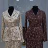 2025 Autumn European & American Floral Jacquard Satin Jacket & Long Dress Set for Women
