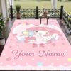 Custom Text My Melody Pattern Floor Rug Soft Indoor Carpet Mat Living Room Bedroom