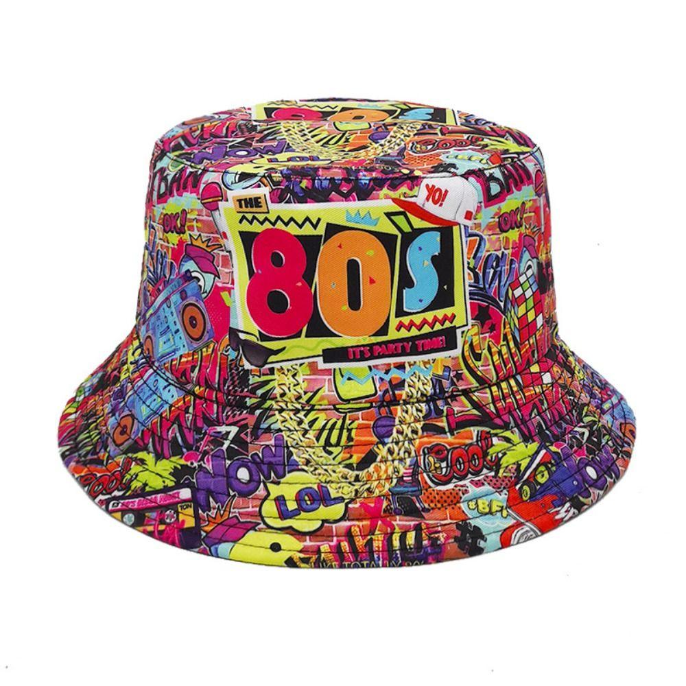 Foldable Bucket Hat Double Sided Outdoor Sun Cap Retro Sunscreen Hat B
