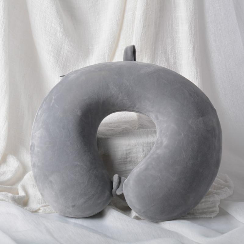 Solid Color U-Shaped Neck Pillow for Travel, Car, Office, or Napping - Cervical Support & Customizable Gift Option