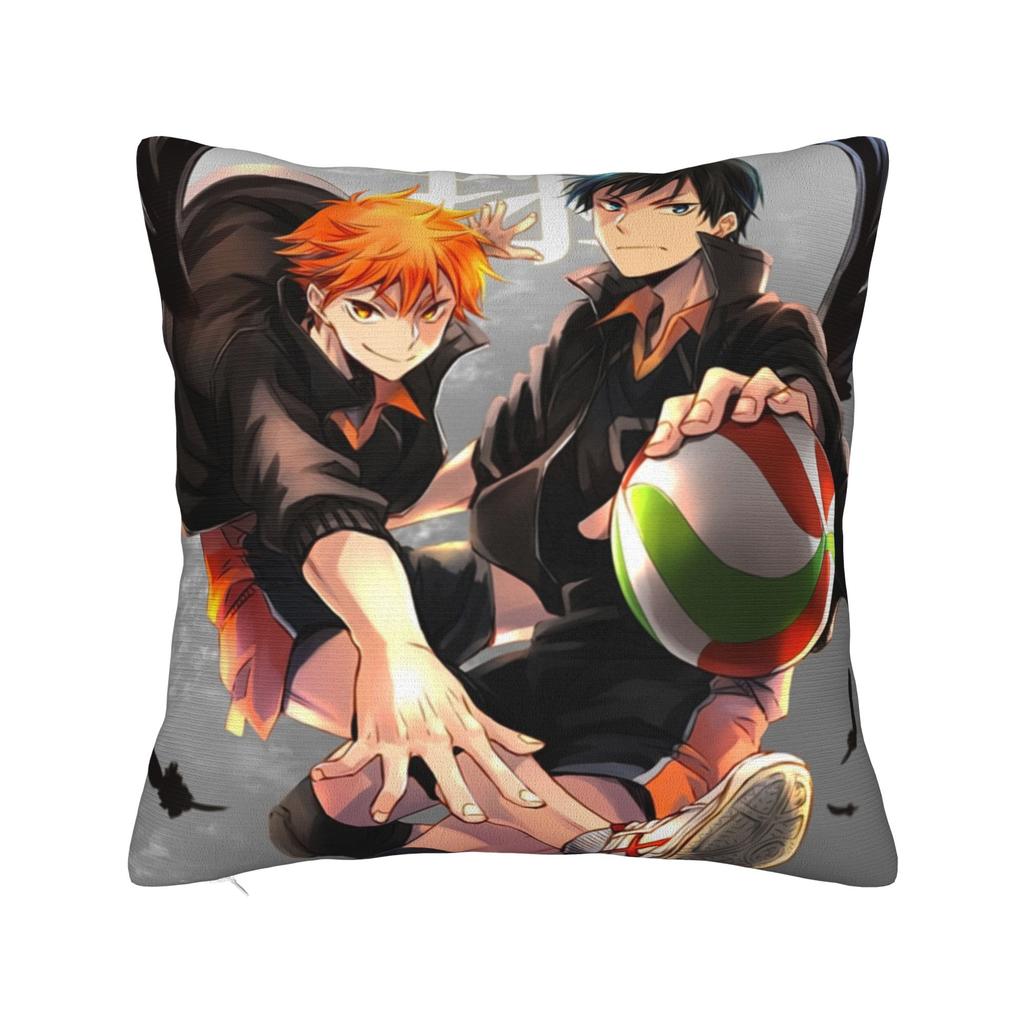 Anime Haikyuu Quadratische Kissenhülle Bokuto Volleyball Kissenbezug Toller Reißverschluss Dekorative Kissenhülle für Auto 18x18
