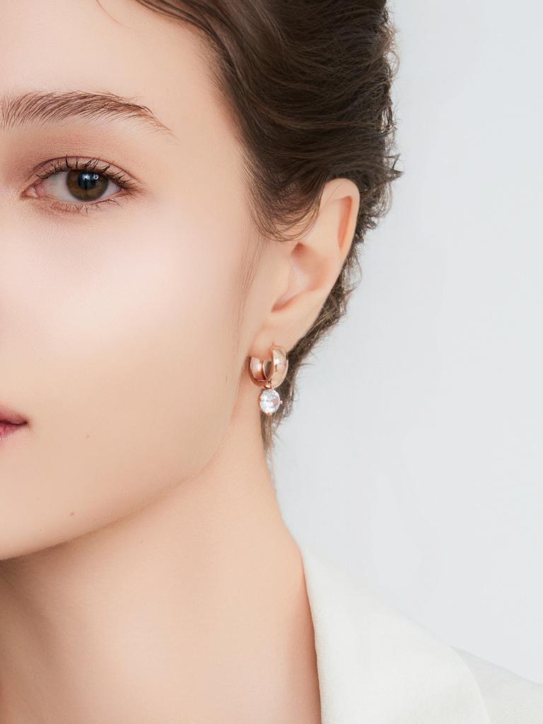 Geigerjewelry 18K Gf Rosé Solitaire One-Touch Earrings Gi8Kpee087