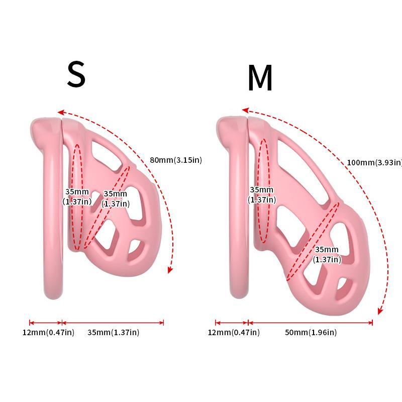 Soft silicone chastity cage pink cock cage lockable male chastity device belt 4size cock ring femdom 18+ adult sex toys for men.