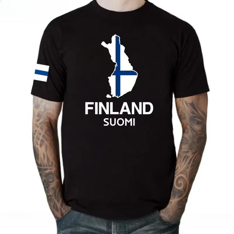 Finlande Finlandais Finn FIN Helsinki Vêtements Unisexe T-shirt Manches Courtes Unisexe Équipe Nationale Pays 2026 Mode d'Été T-shirt