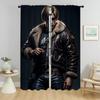 Partition Leon-Kennedy Verdunkelungsvorhänge für Wohnzimmer Vorhang Halloween Dekoration Tüll für Schlafzimmer Schattierungen Vorhänge 2 Stück