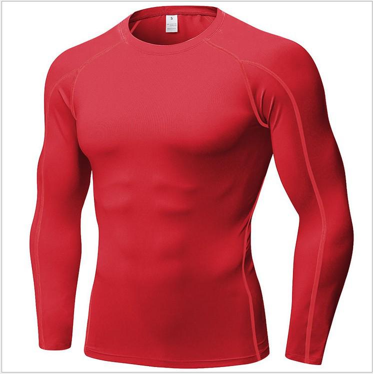 Men's Pro Compression Long Sleeve Running T-Shirt - Elastic, Sweat-Wicking, Quick-Dry for Sport & Fitness