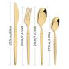 16Pcs Cutlery Set Dinner Knife Fork Spoon Flatware Set Kitchen Gold Dinnerware Stainless Steel Tableware Silverware Set Gift