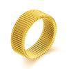 Triple-Tone Titanium Steel Men's Fashion Ring, 8mm Stainless Mesh, Fade-Resistant Business Style