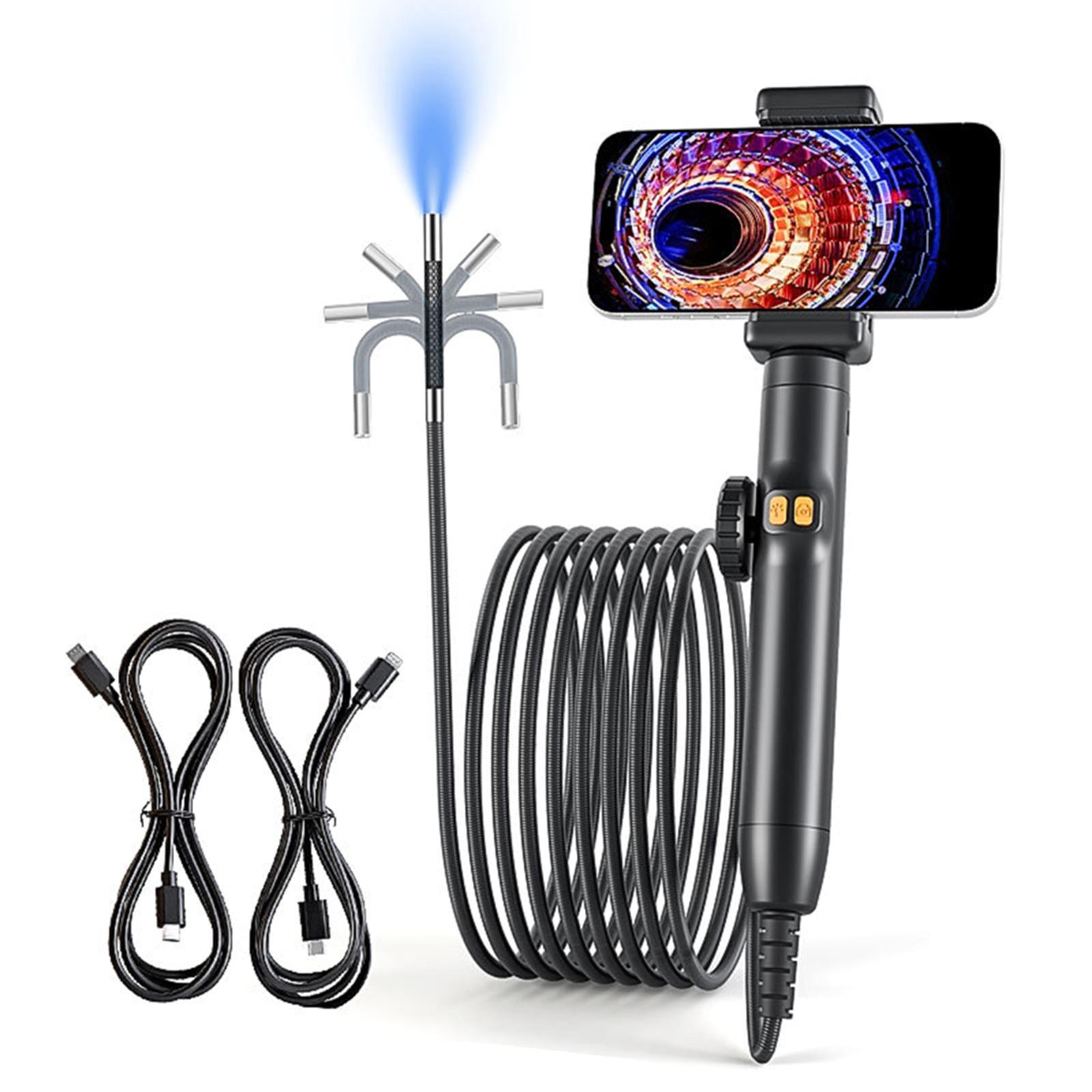 1080P Flexible Endoscope Camera Waterproof 360 Degree Articulating Borescope Camera with LED Endoscope Inspection Camera