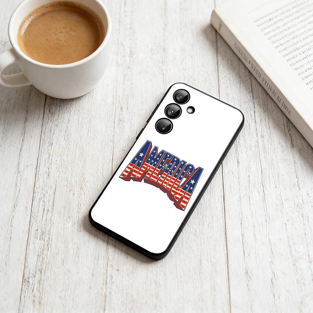 

The Culture of the American Flag Phone Case For Samsung Galaxy A73,A72,A71,A70,A53,A52,A51,Others Soft Black Cover Samsung a41