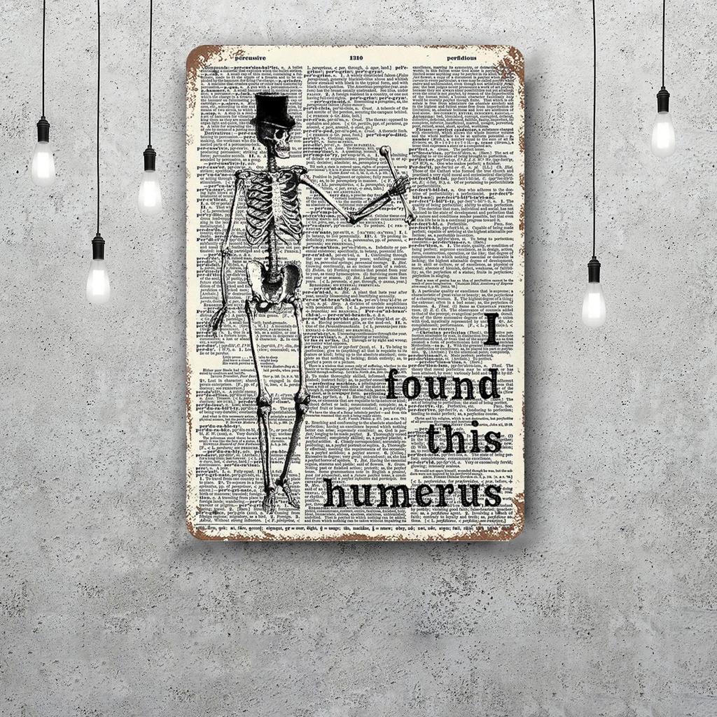 skeleton Vintage Tin Sign Home Decor Wall Decor Art Wall Mural Room Decoration Decor Retro Metal Sign Plate Bar Posters