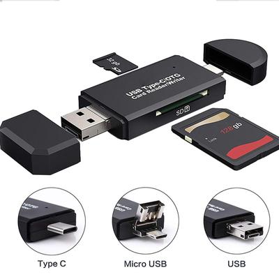 Micro USB OTG To USB 2.0 Adapter, SD/Micro SD Card Reader With USB2.0 & Micro USB Connector For Android Smartphones