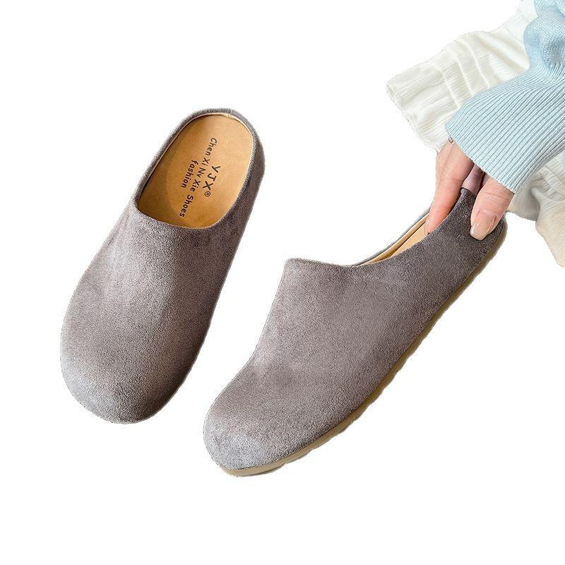 Platform Birkenstock shoes bag head half slippers women's outer wear 2025 spring and autumn new models pregnant women retro ugly Boken half drag