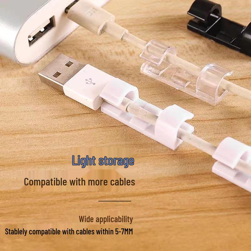 Upgraded Adhesive Cable Organizer Clips - Nail-Free, No-Marking Wire Routing Clips for Network Cables