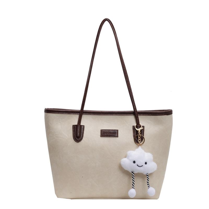 Simple retro tote bag women's 2025 new fashionable large-capacity versatile commuter bag casual underarm shoulder bag