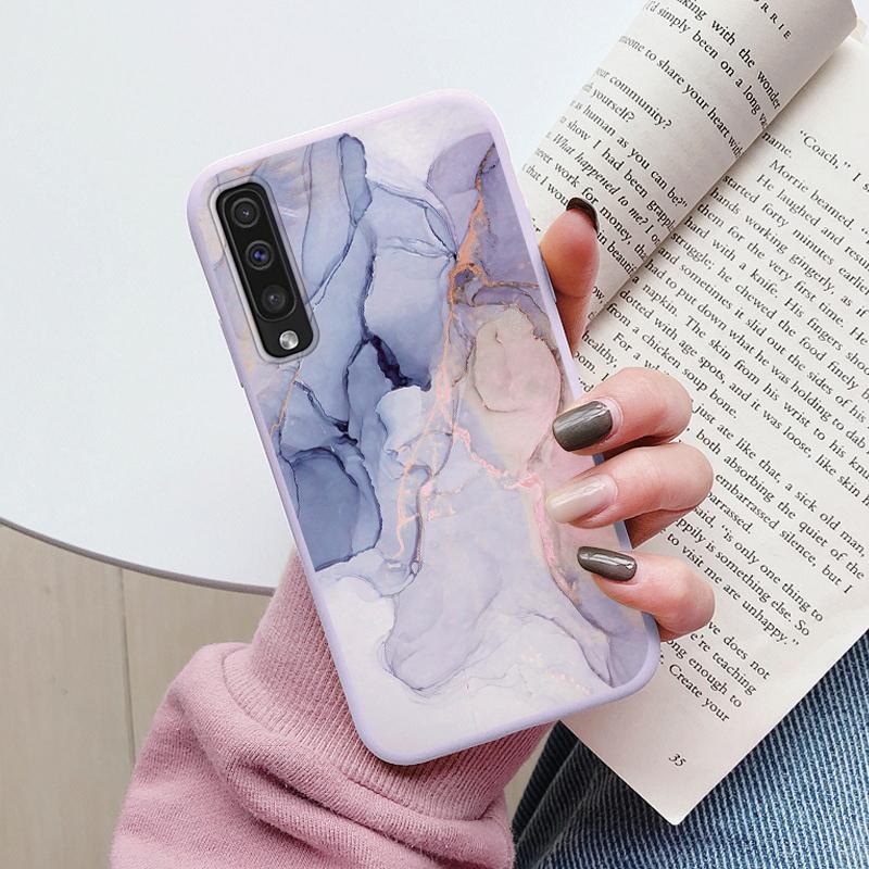 Case For Samsung Galaxy A50 A30S A50S A70 A51 A71 Cover Protective TPU Fundas Fashion Marble Stone Texture Coque Capa Silicone