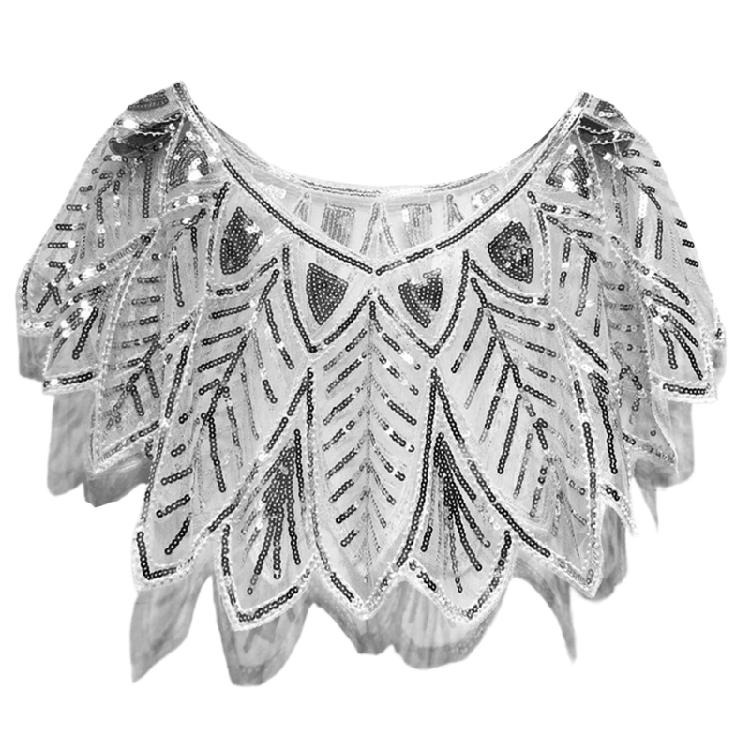 Sequins Flapper Shawl Costume Beadwork Accessories for 20s Theme Party