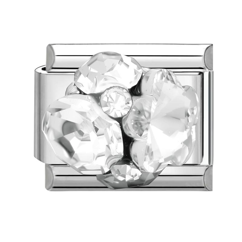 Fashion Cherry Flower Heart Star Dreamy Shiny Zircon Y2K Italian Charm Links Fit 9mm Bracelet Stainless Steel DIY Making Jewelry