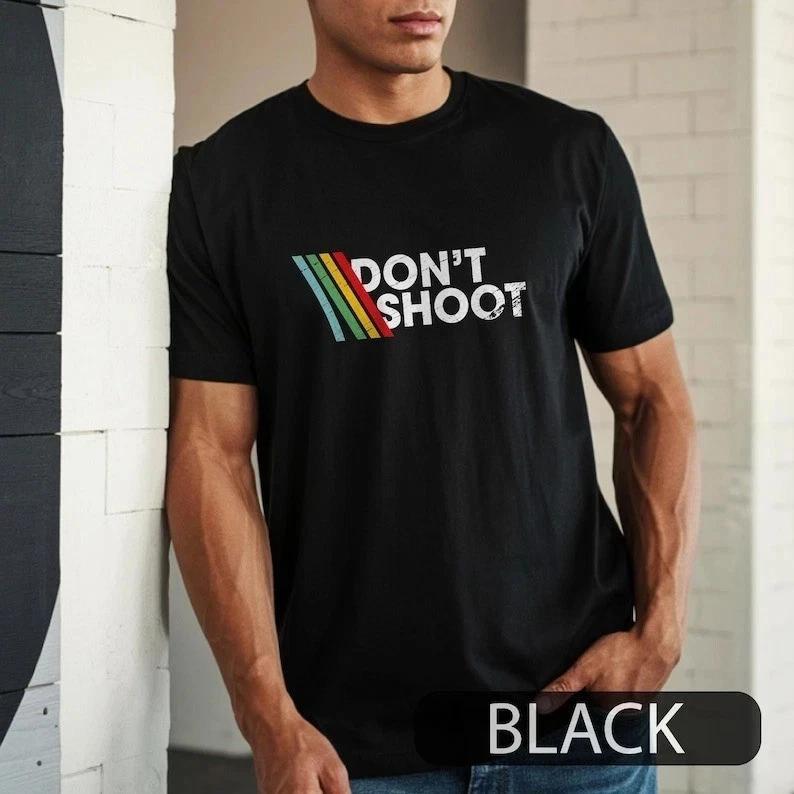 ARC Gift - DON T SHOOT Gaming Shirt Sarcastic Funny Retro Arcade Raiders Tee S