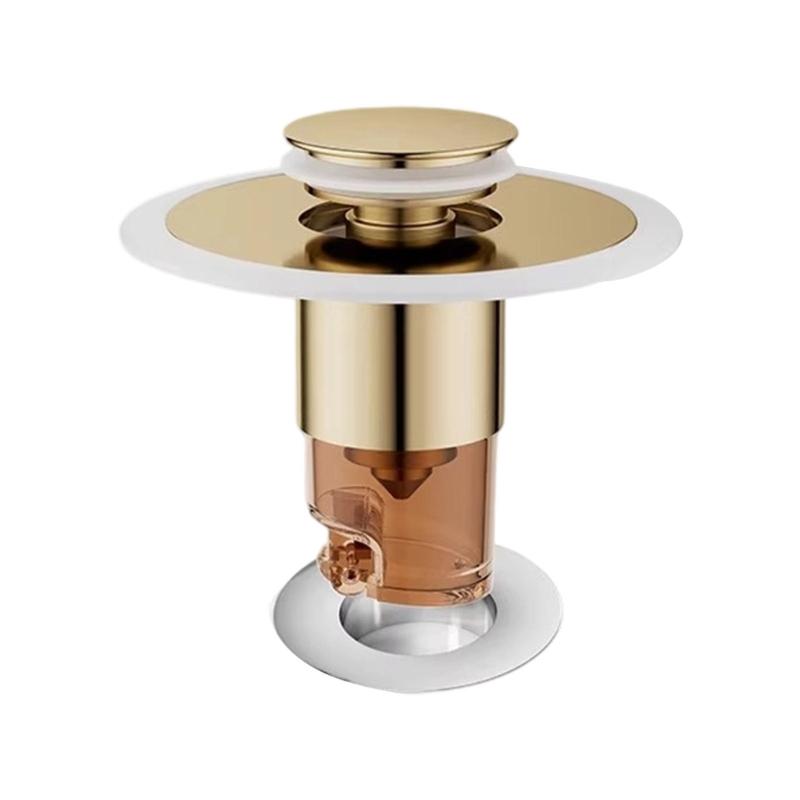

Sink Drain Strainer Basket Drain Plug Push Type Bounce Cores Drain Filter AntiClogging Sink Stoppers Enduring золотой