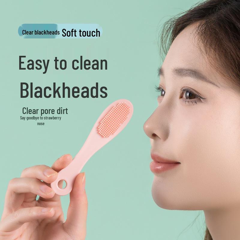 Silicone Facial Cleansing Brush with Soft Bristles for Blackhead and Pore Cleaning