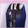 Cozy Cat Cartoon Throw Pillow Blanket With Plush Bunny Fur For Car And Home Use