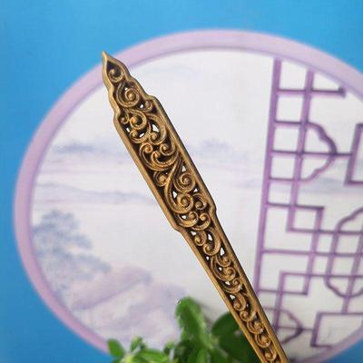 Golden Silk Nanmu Hairpin for Women's Daily Updos: Elegant Wooden Accessory In Ancient Style, Perfect Gift for Her