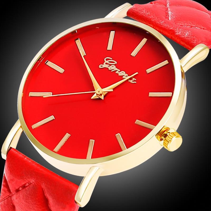 Dámské hodinky / Vintage kožený řemínek s hodinkami Quartz