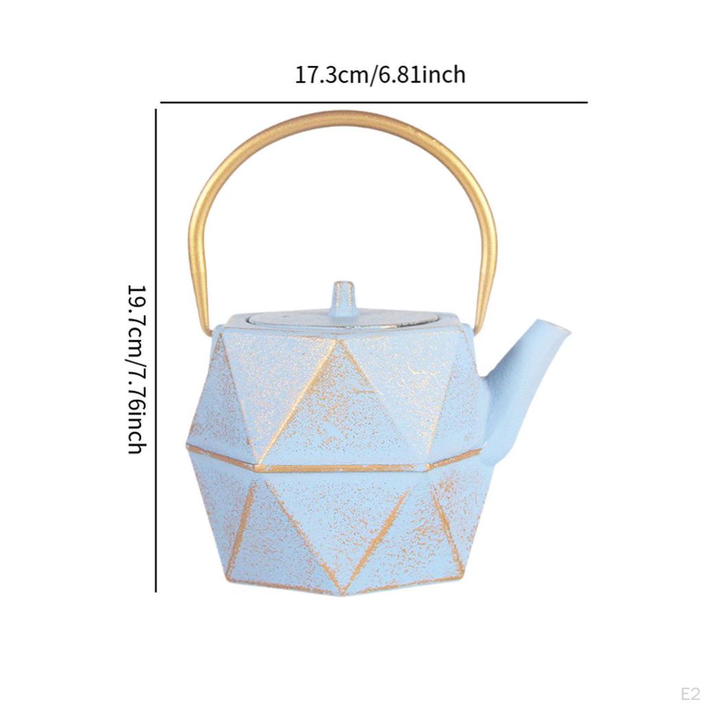 Cast Iron Tea Pot Kettle Teapot 1.2L European Style Multifunctional Traditional Handcrafted
