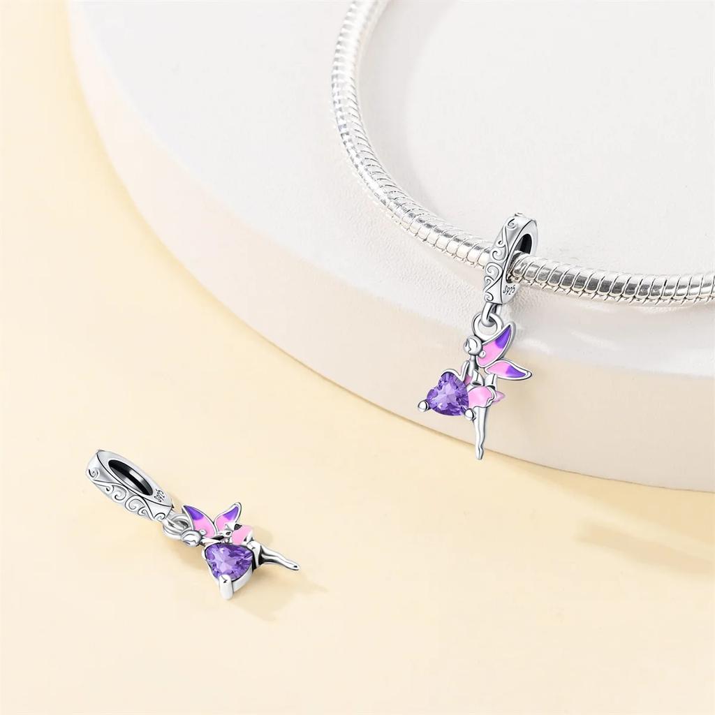 Original Copper Charms Butterfly Flower Girl Beads Fit Bracelet Accessories Women Jewelry Making Fine Jewelry Gift
