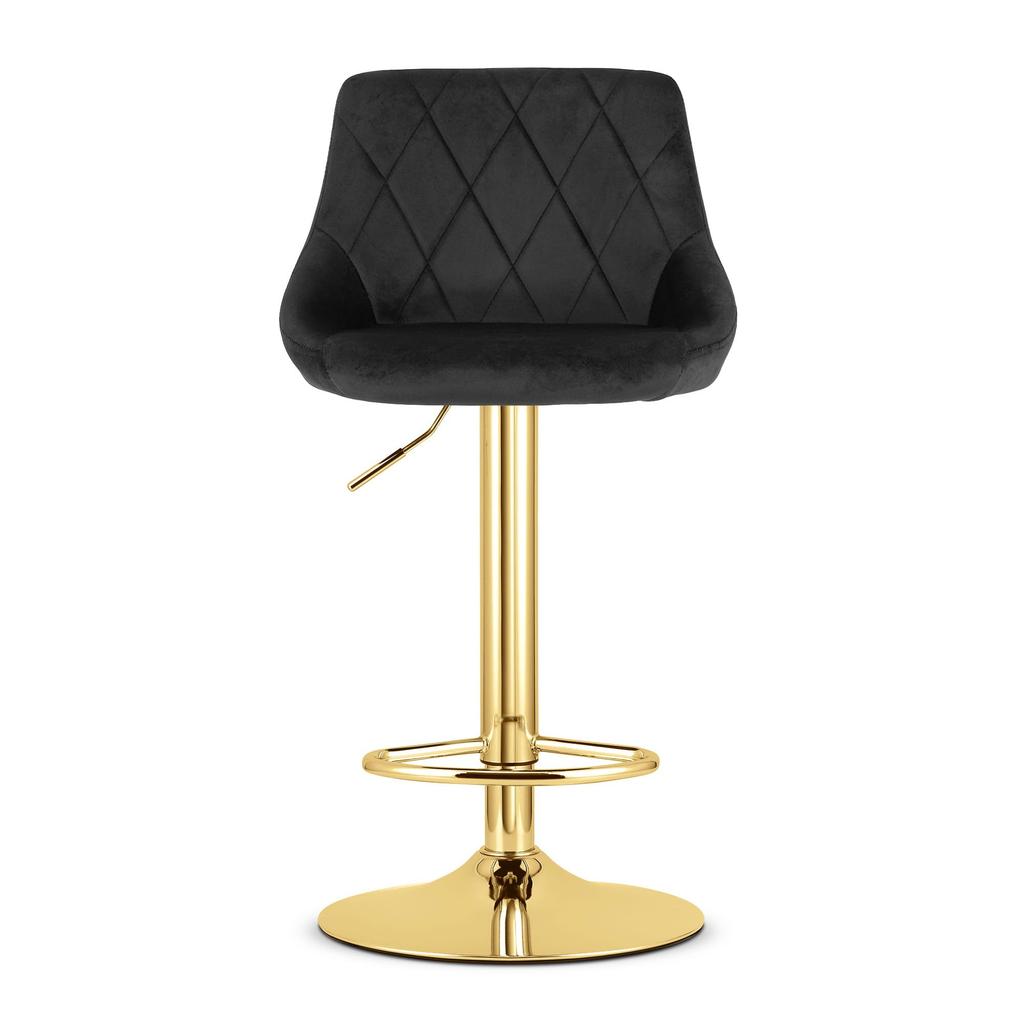 KAST stool - black velvet / gold base x 2