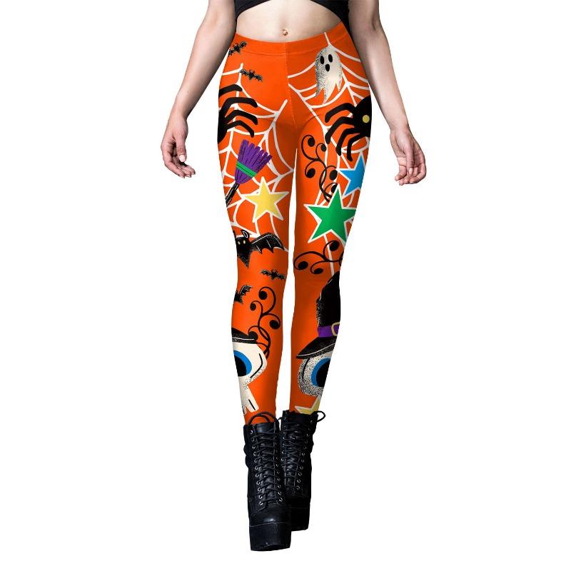 Halloween Women's Leggings Women's Wear European and American Bandage Print Yoga Pants Sports Leggings