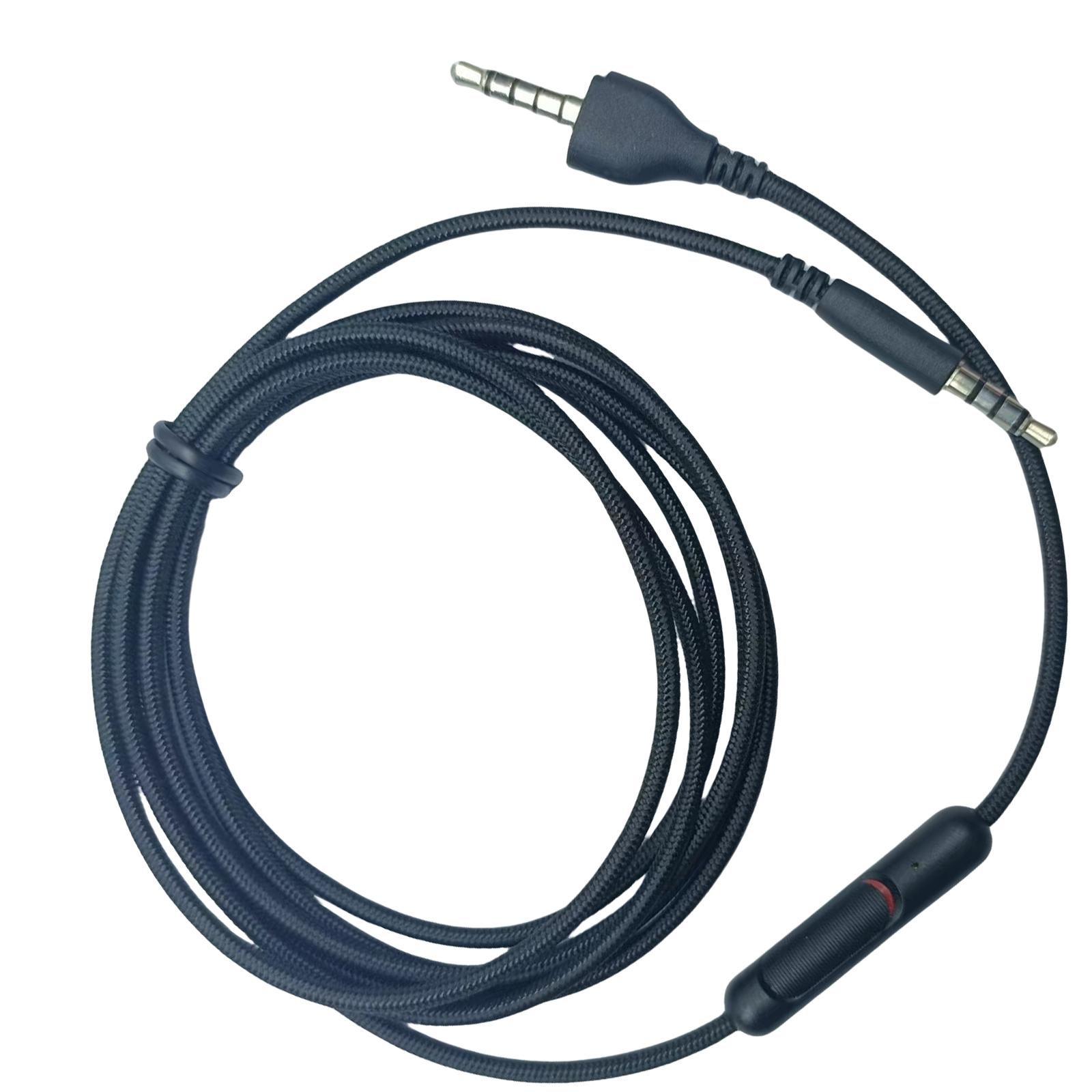 

Аудиокабель для гарнитуры со встроенным регулятором громкости, нейлоновый плетеный шнур Aux для Alienware AW920H, улучшенное качество звука чёрный