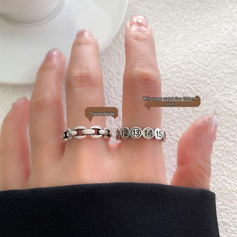 Lan Zhi 925 Silver Adjustable Women's Ring: Non-fading, Versatile, Simple Korean Dongdaemun Style.