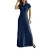 2026 New Women's Denim Shirt Dress - Long Casual Maxi Dress with Shirt Collar, Side Slit, Pockets, and Flared Hem, Plus Size Comfortable Summer Dress