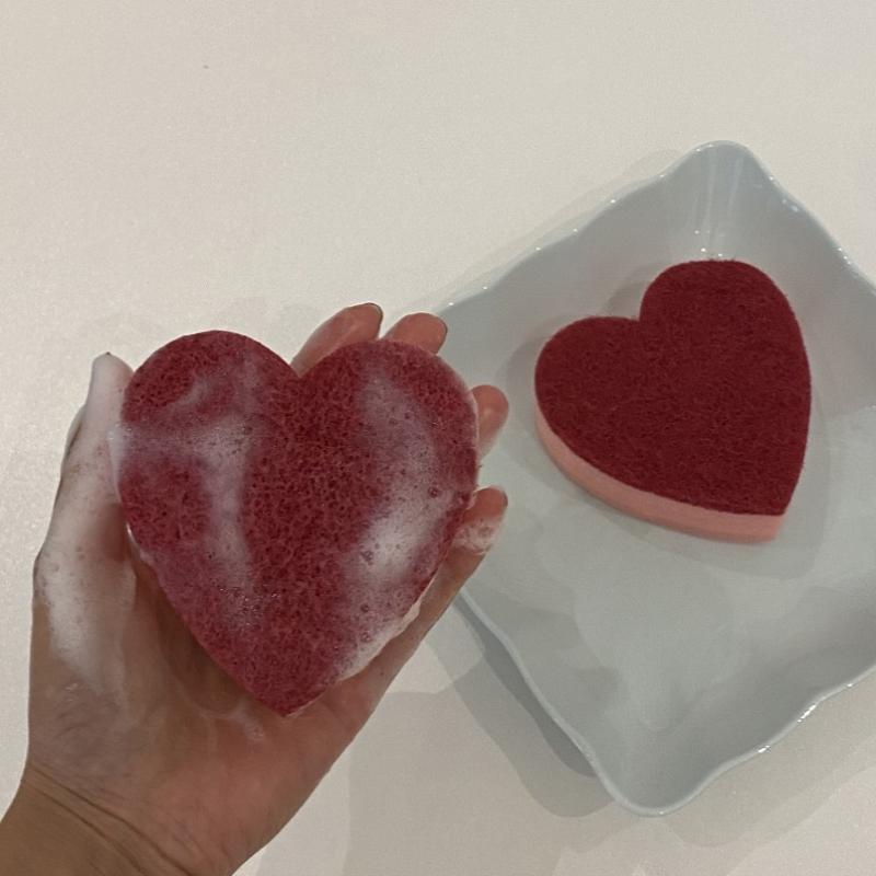 10 ks Houbička ve tvaru srdce Odolná podložka Silná dekontaminace Utěrka na nádobí Roztomilý tvar srdce Neškrábe Kuchyňské doplňky