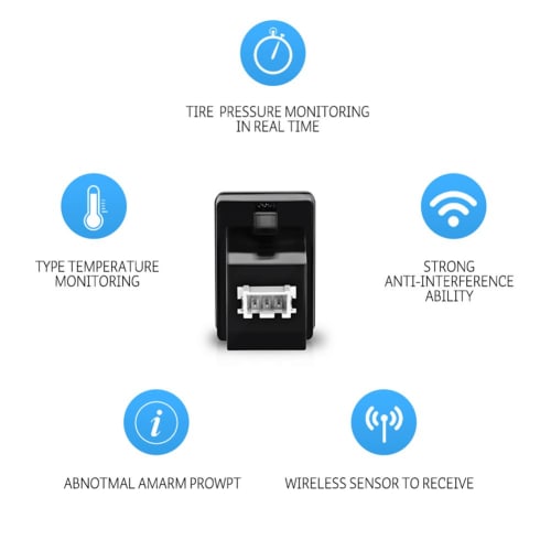 U912 Systém monitorování tlaku v pneumatikách TPMS Sledování tlaku v reálném čase Teplotní tlak 4 Interní nebo externí RF senzory pro Toyota/Honda/Nissan/Mazda (se 4