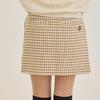 Delsol 7848 Beige Houndstooth Fabric Houndstooth Golf Side Brushed Sizes LL Skirt, Fall/Winter, Pattern, Women's Wear, Zipper, Lined, Outer, M, L,